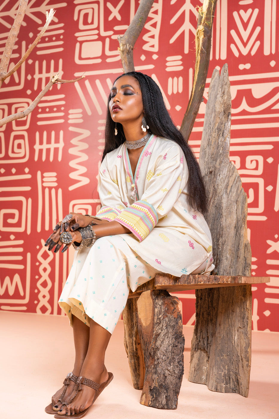 2 Pc Printed Jacquard Outfit