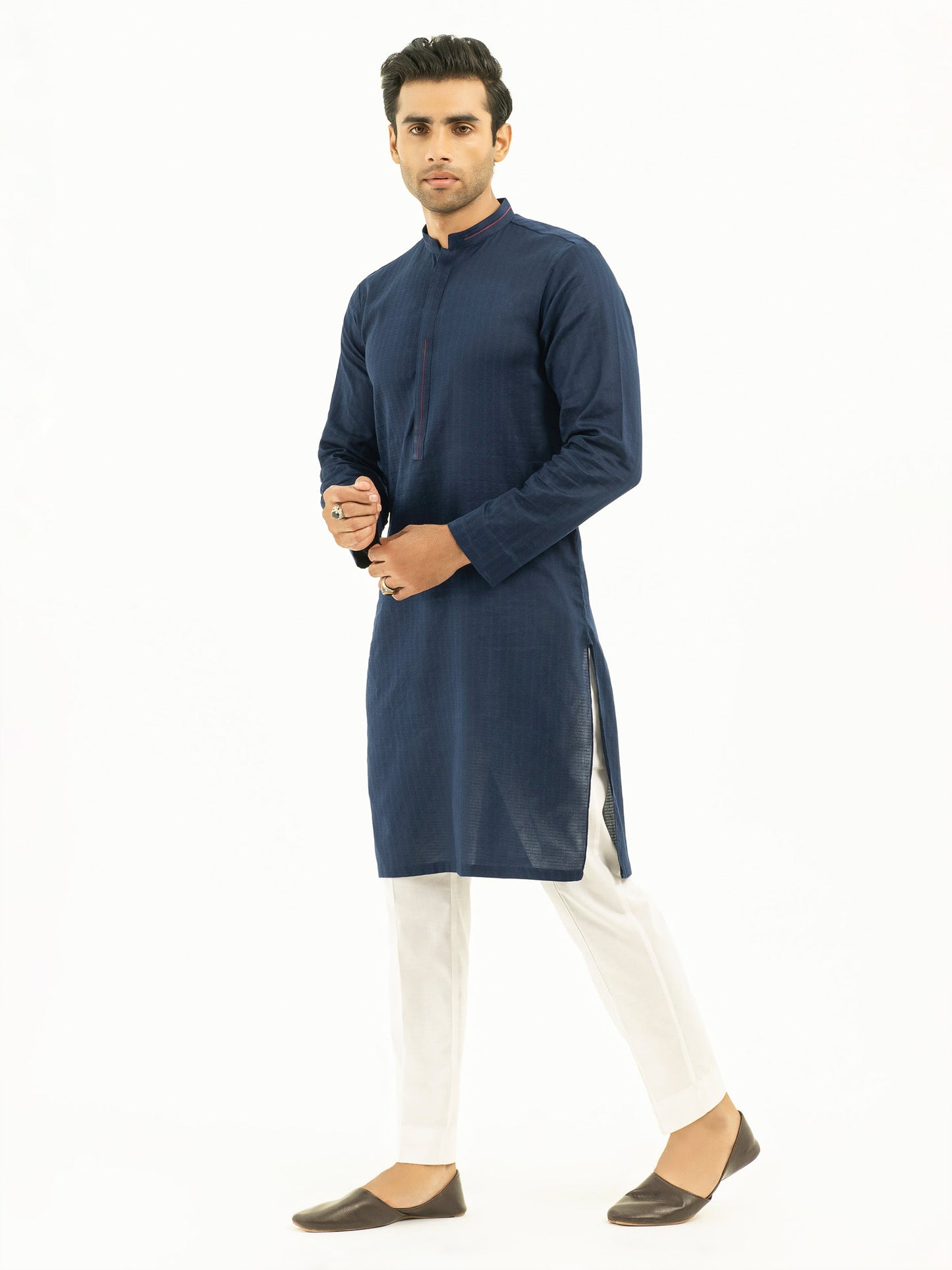 Self Jacquard Kurta