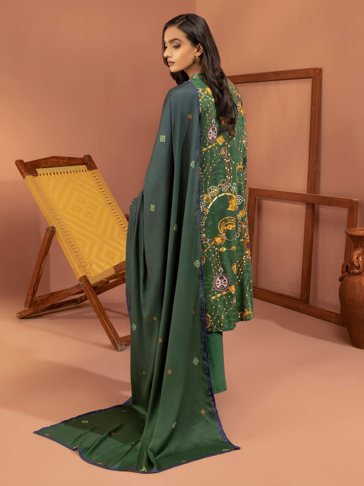 Limelight - 3 Piece Linen Suit-Printed (Unstitched)