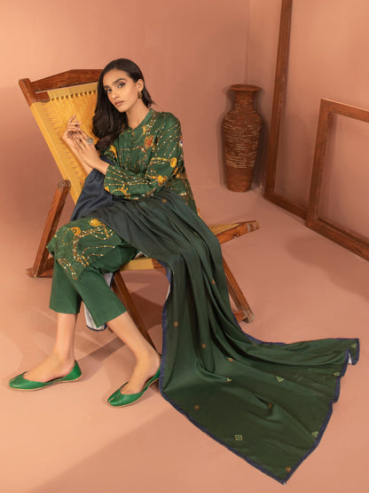 Limelight - 3 Piece Linen Suit-Printed (Unstitched)