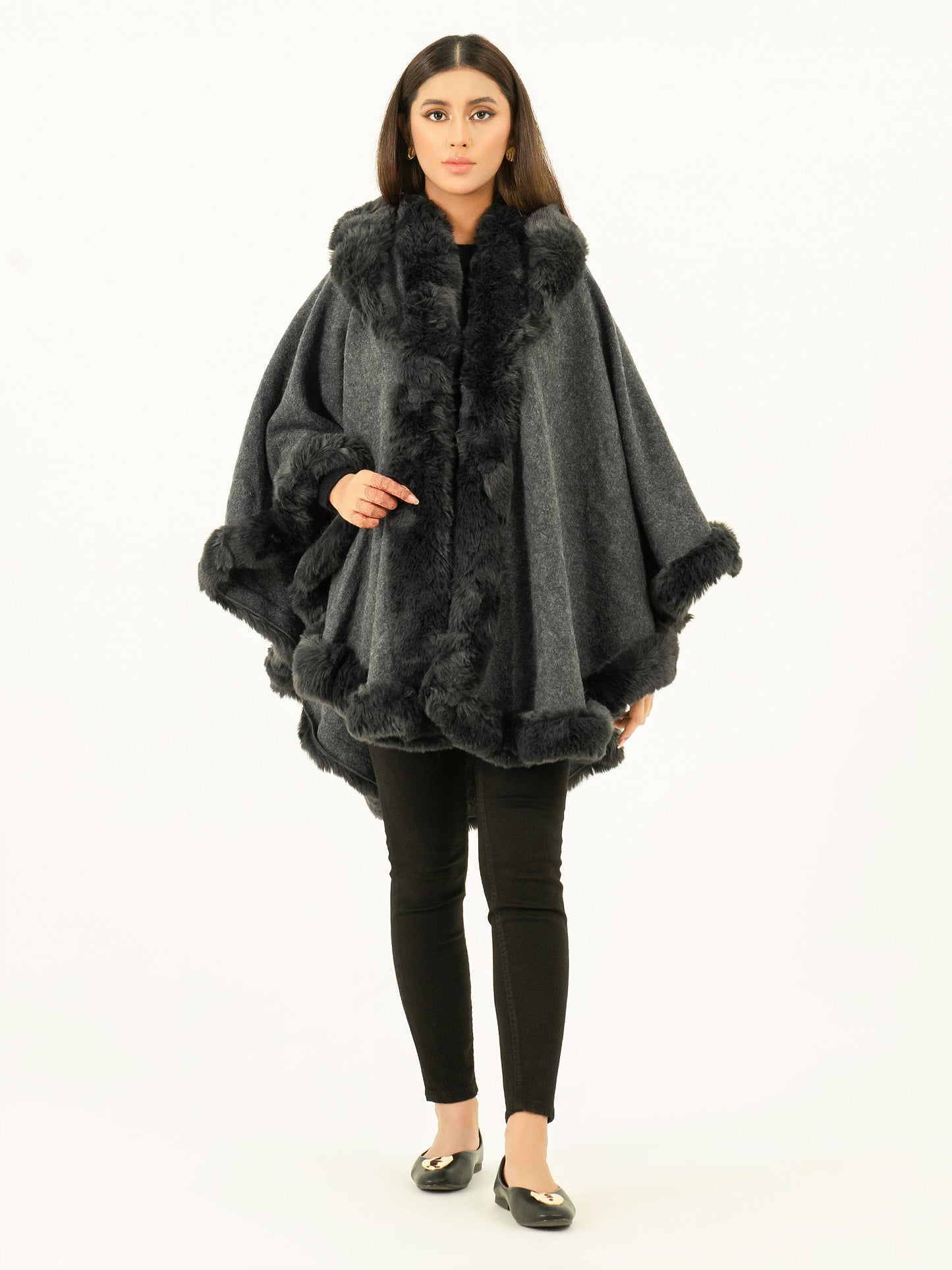 Limelight - Hooded Fur Cape Shawl