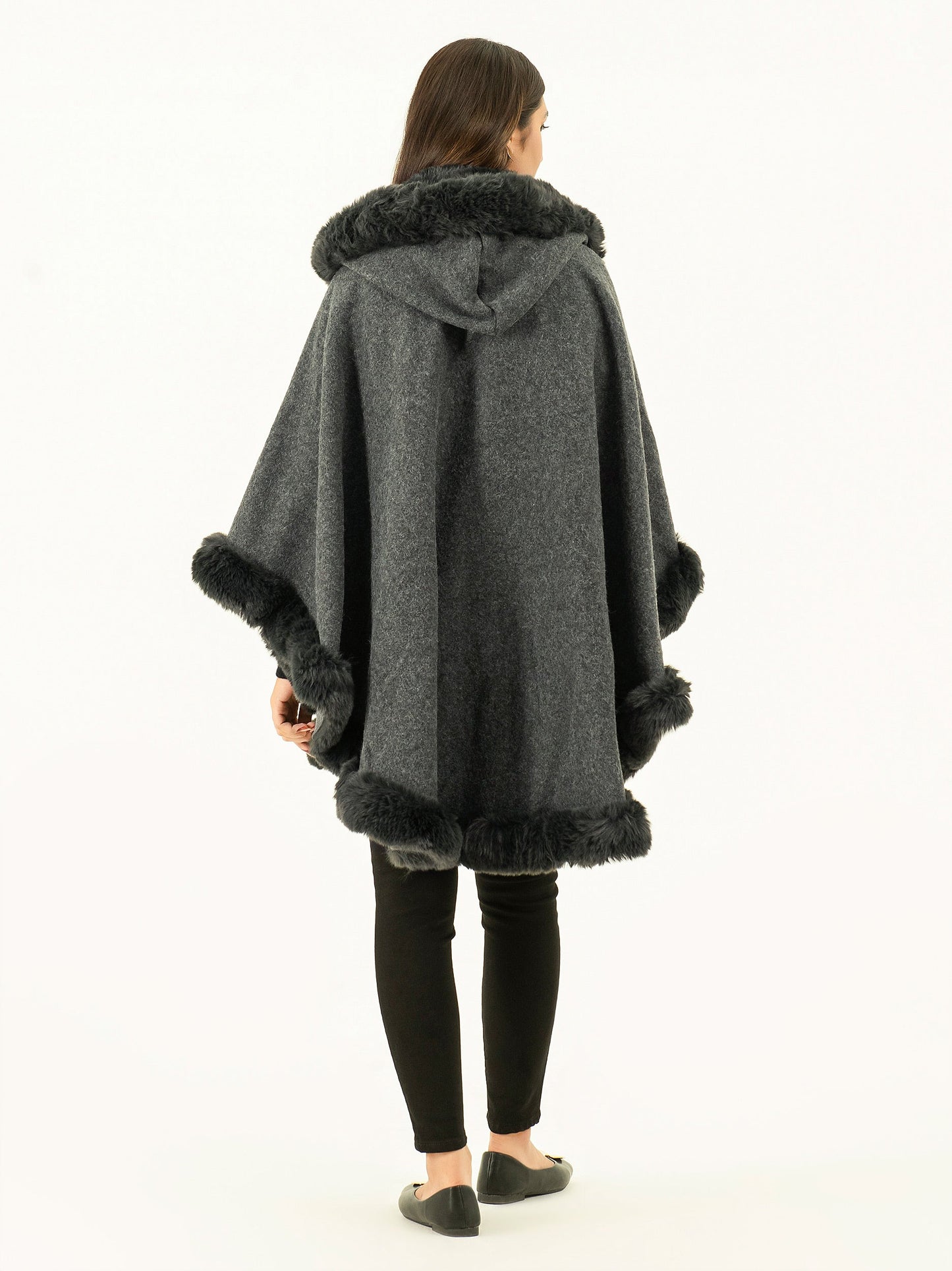 Limelight - Hooded Fur Cape Shawl