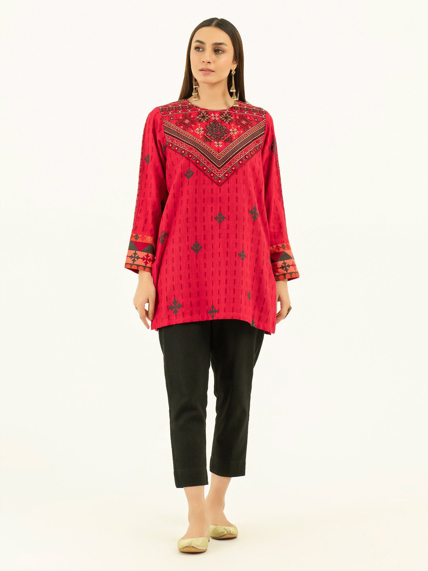 Limelight - Khaddar Kurti-Embroidered (Pret)