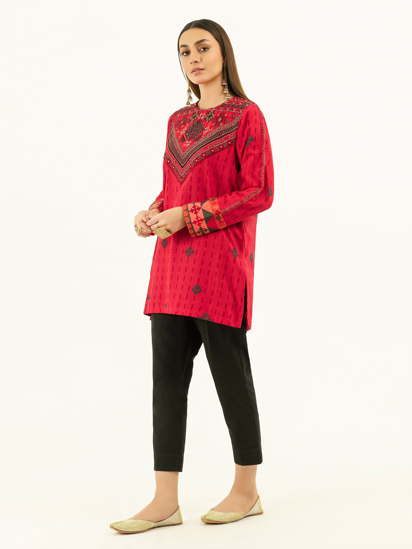 Limelight - Khaddar Kurti-Embroidered (Pret)