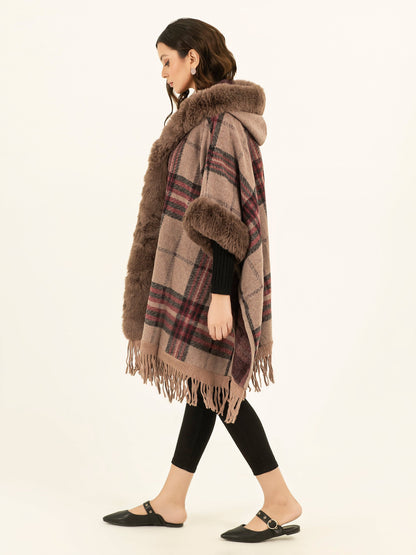 Limelight - Hooded Fur Cape Shawl