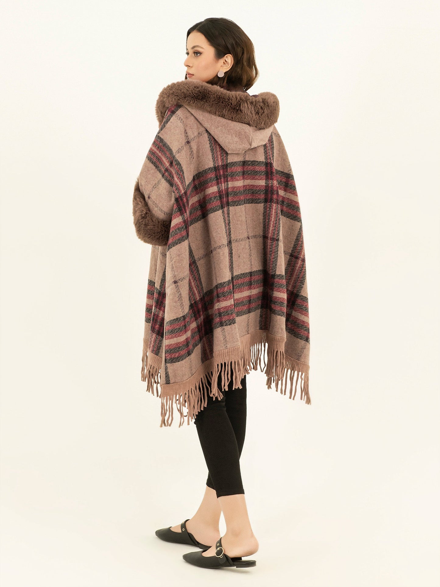 Limelight - Hooded Fur Cape Shawl