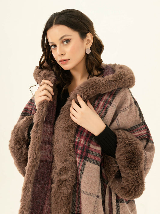 Limelight - Hooded Fur Cape Shawl