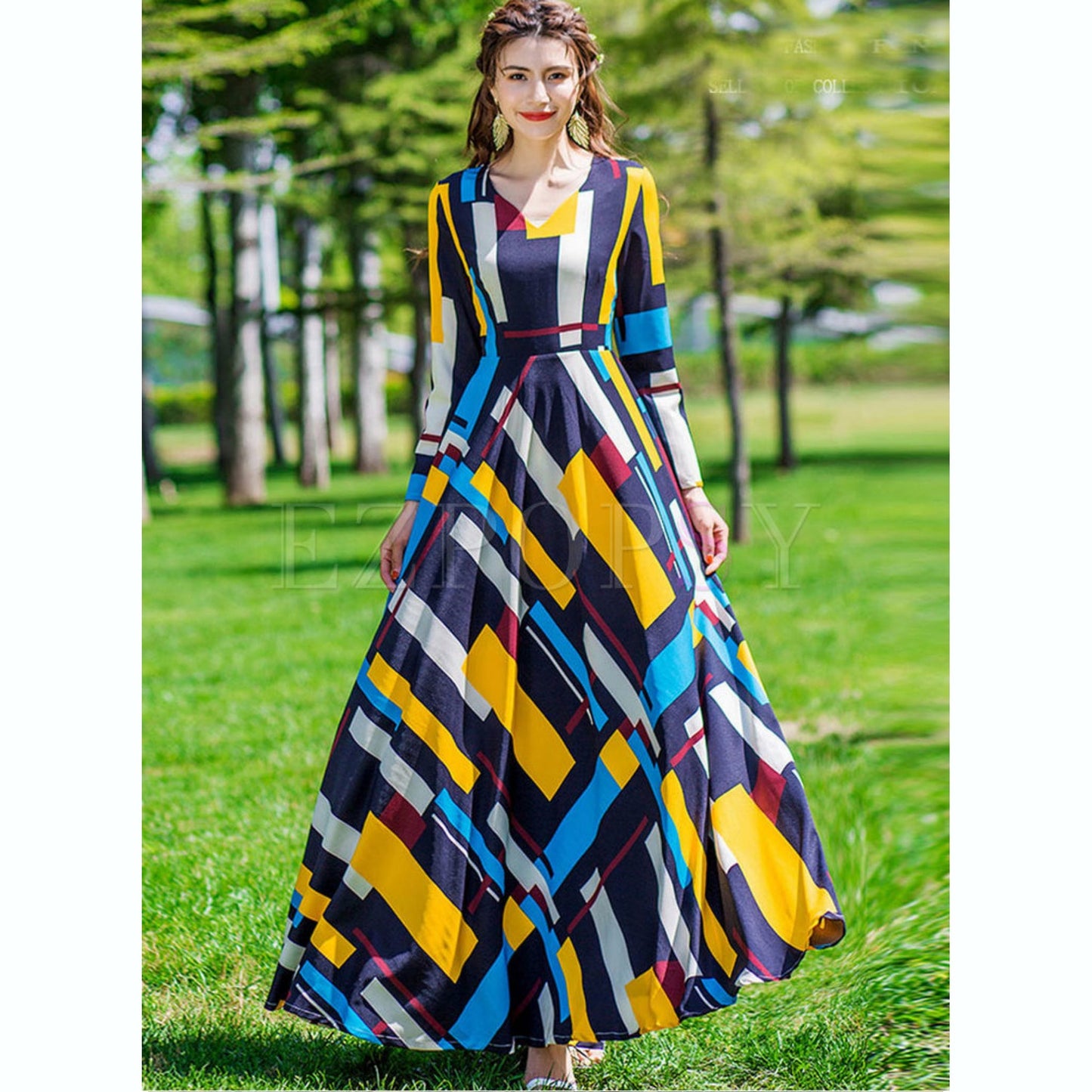 Chilgozay - Silk Geometrical Maxi ( CC 257 )