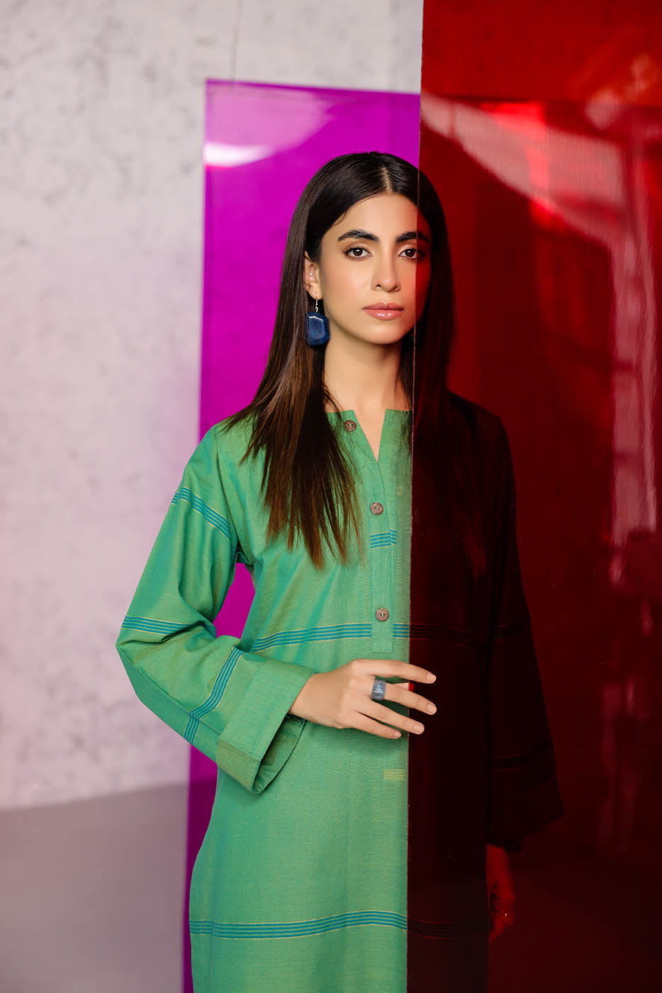 Printed Jacquard Kurti