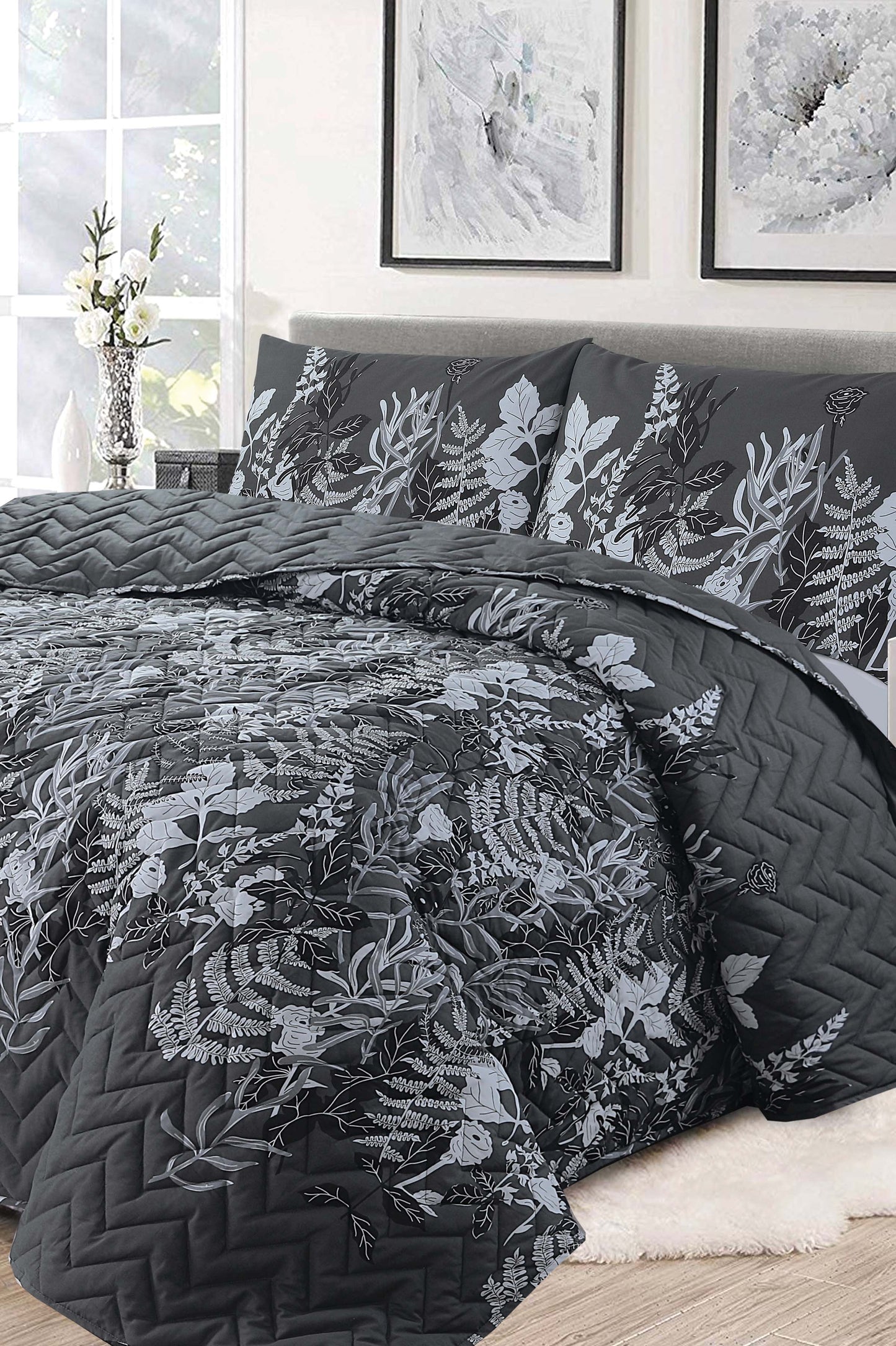 Nishat Linen - Camouflage Floral Bed Spread Set