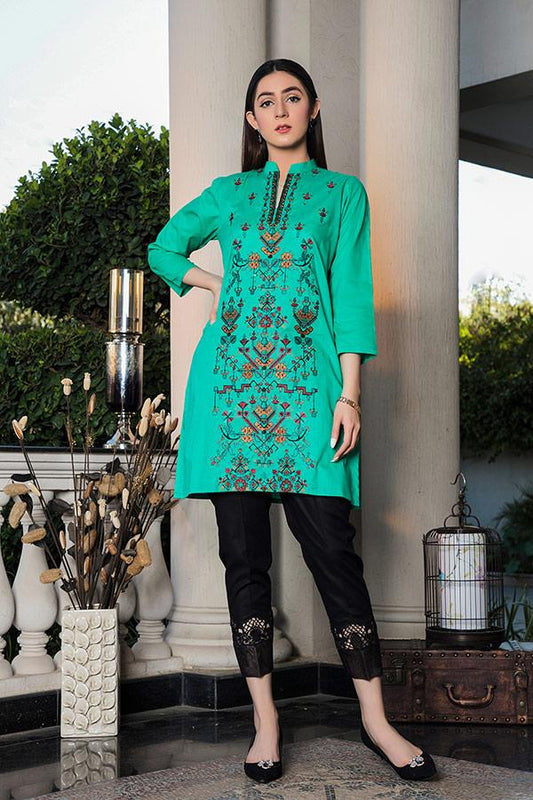 Adan's Libas - Crimson - Embroidered Lawn Kurti