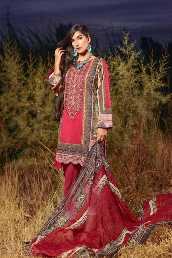 Adan's Libas - CHERRY PUNCH - DIGITAL EMBROIDERED LAWN