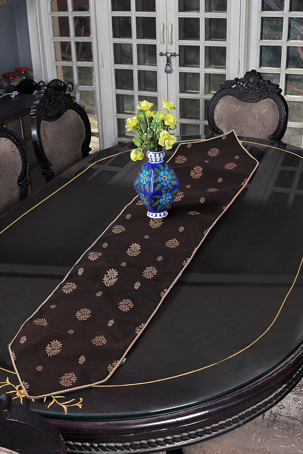 Nishat Linen - Chocolate Fudge Table Runner 1PC