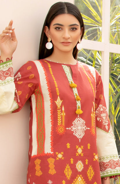 Orient - Unstitched 2 Piece Printed Lawn Shirt Trouser