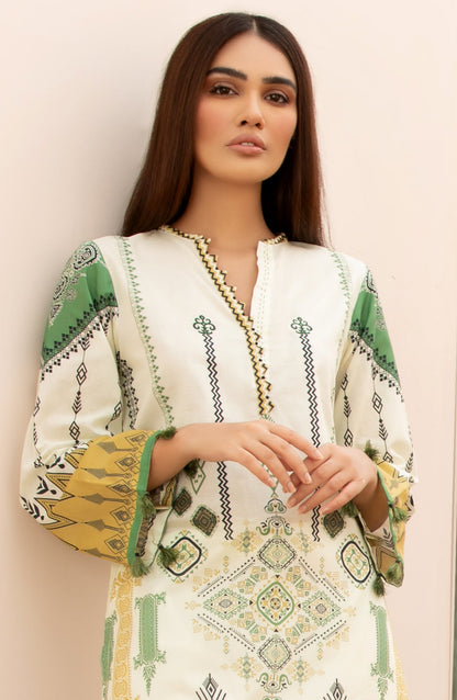 Orient - Unstitched 2 Piece Printed Lawn Shirt Trouser