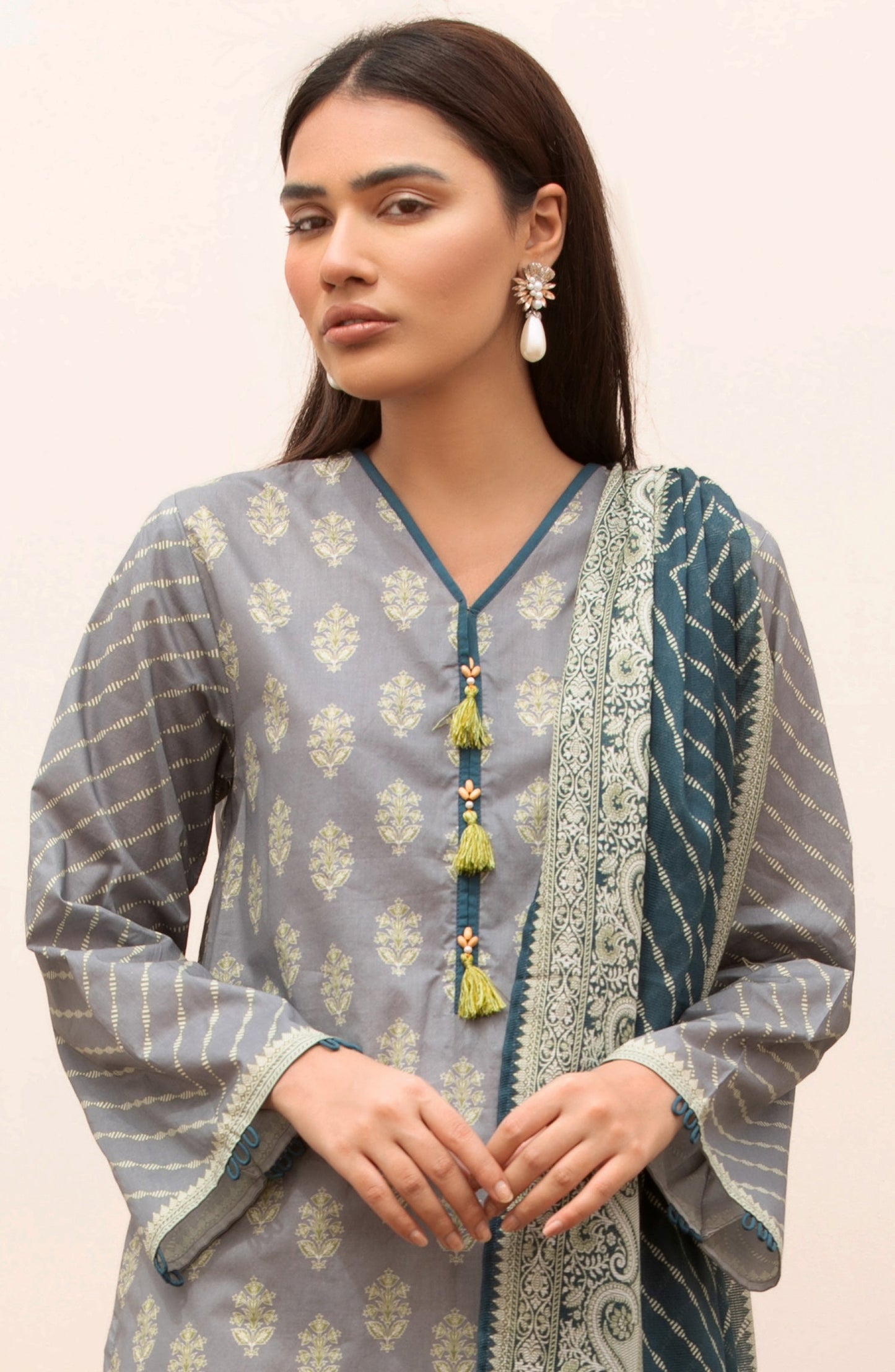 Orient - Unstitched 2 Piece Printed Lawn Shirt Dupatta