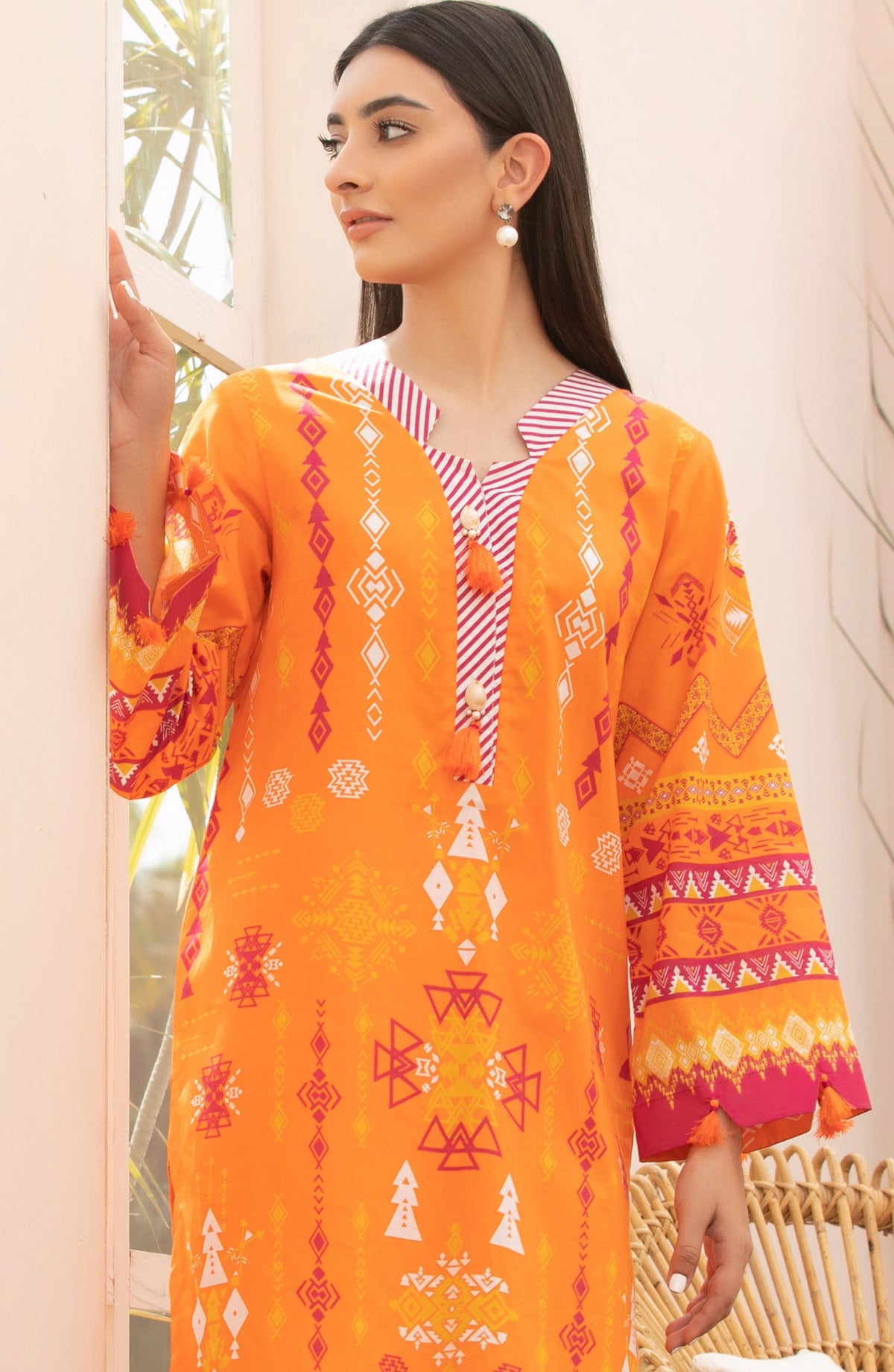Orient - Unstitched 2 Piece Printed Lawn Shirt Trouser