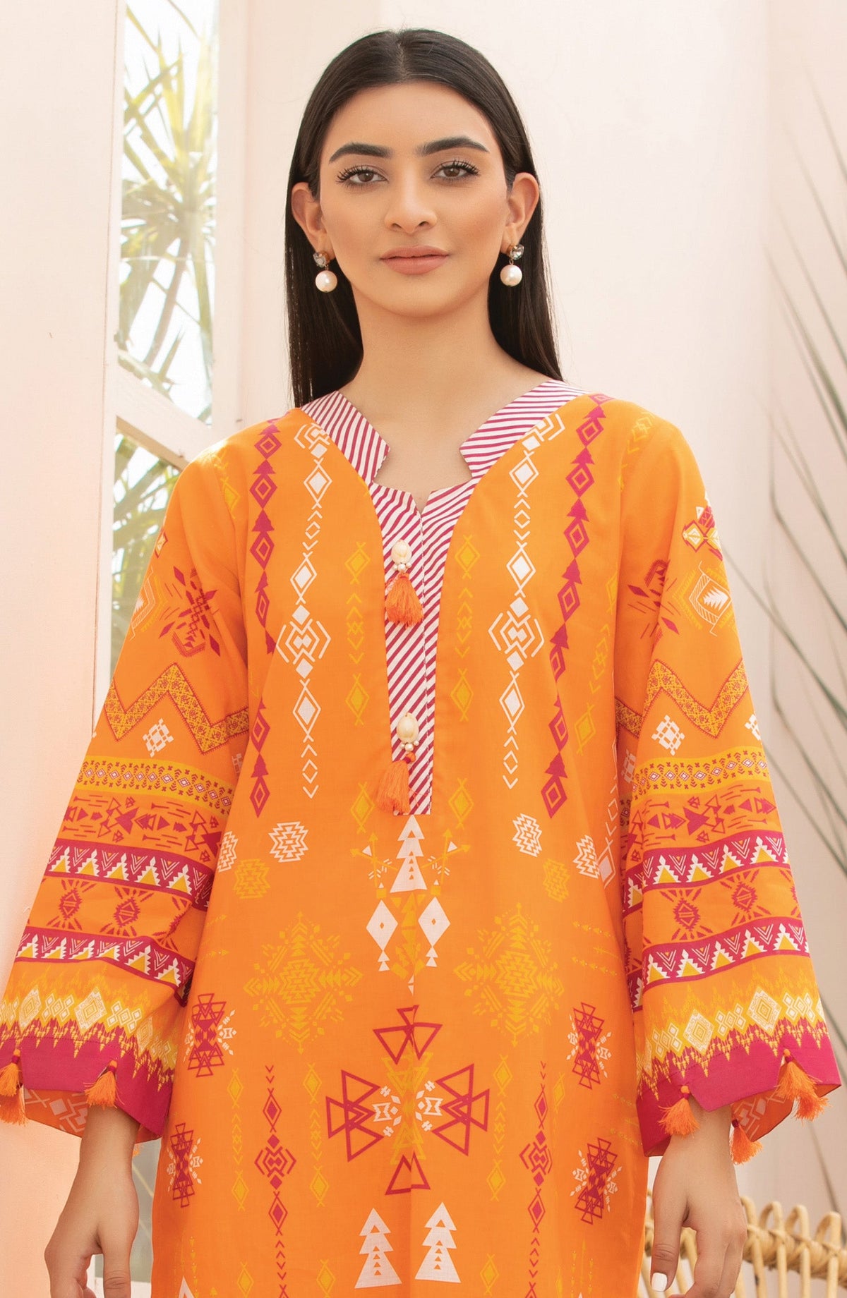 Orient - Unstitched 2 Piece Printed Lawn Shirt Trouser