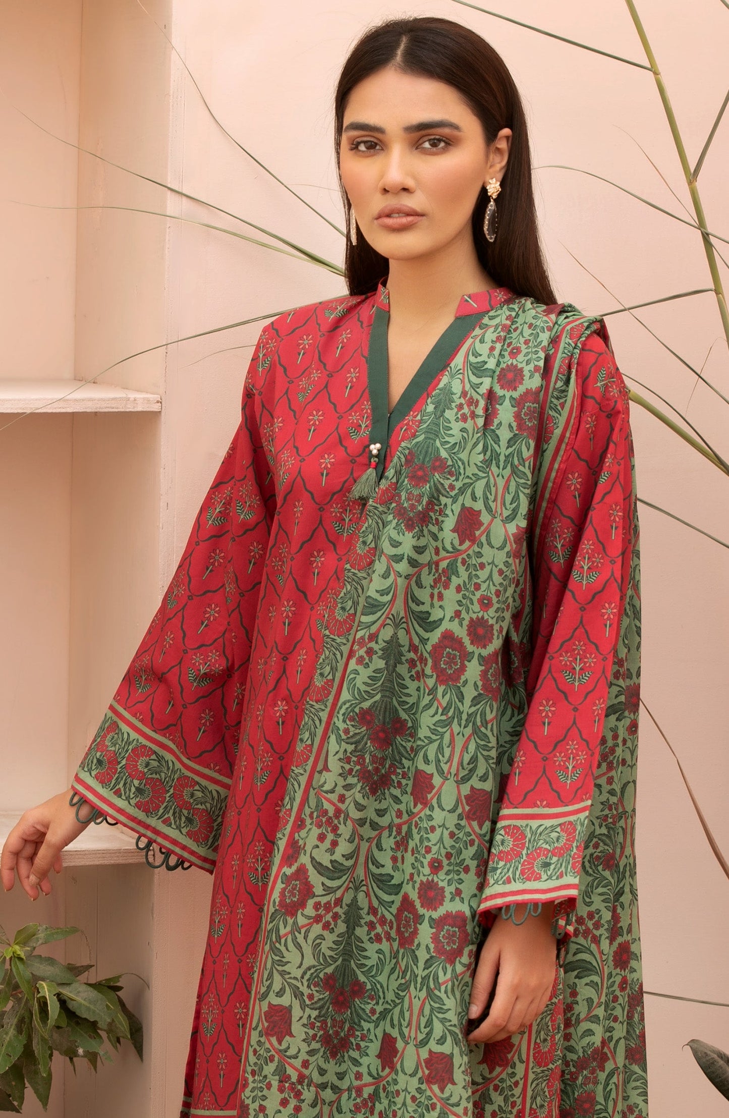 Orient - Unstitched 2 Piece Printed Lawn Shirt Dupatta