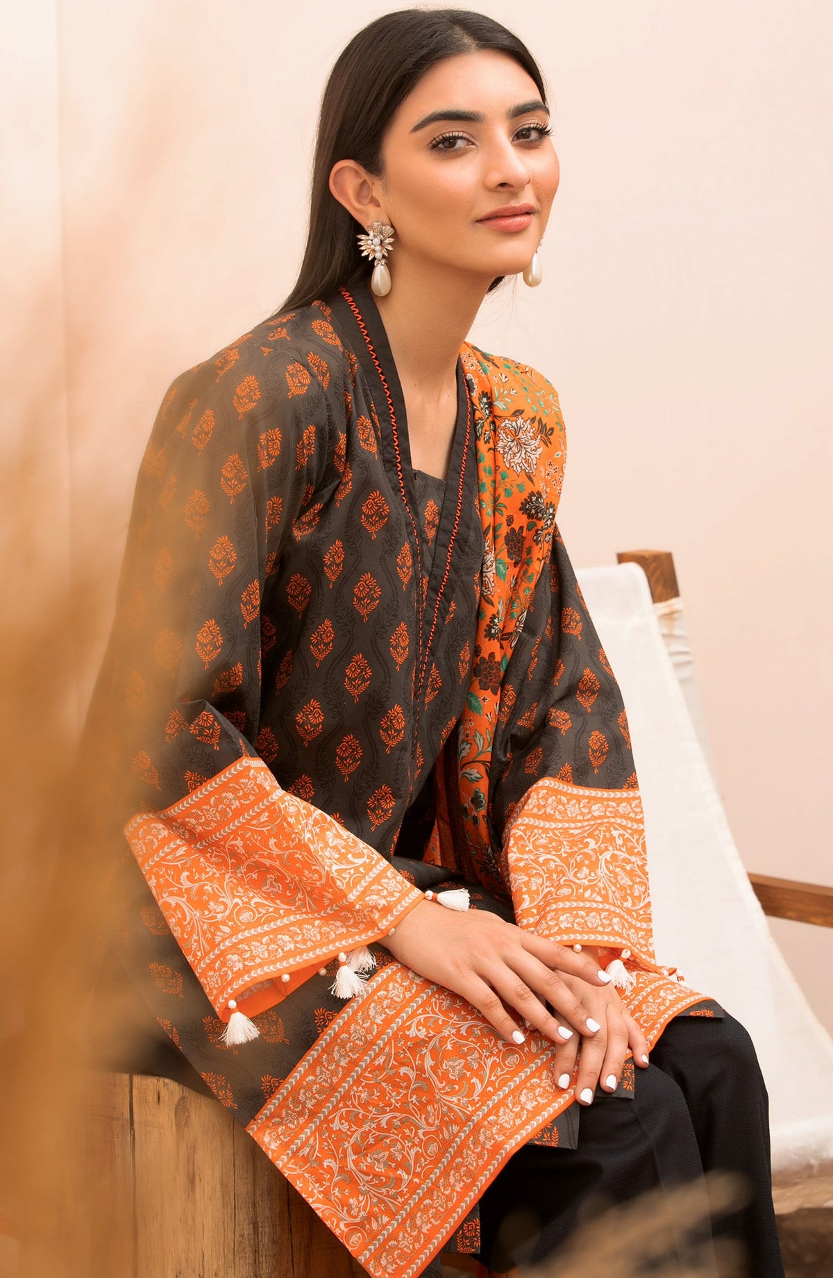 Orient - Unstitched 2 Piece Printed Lawn Shirt Dupatta