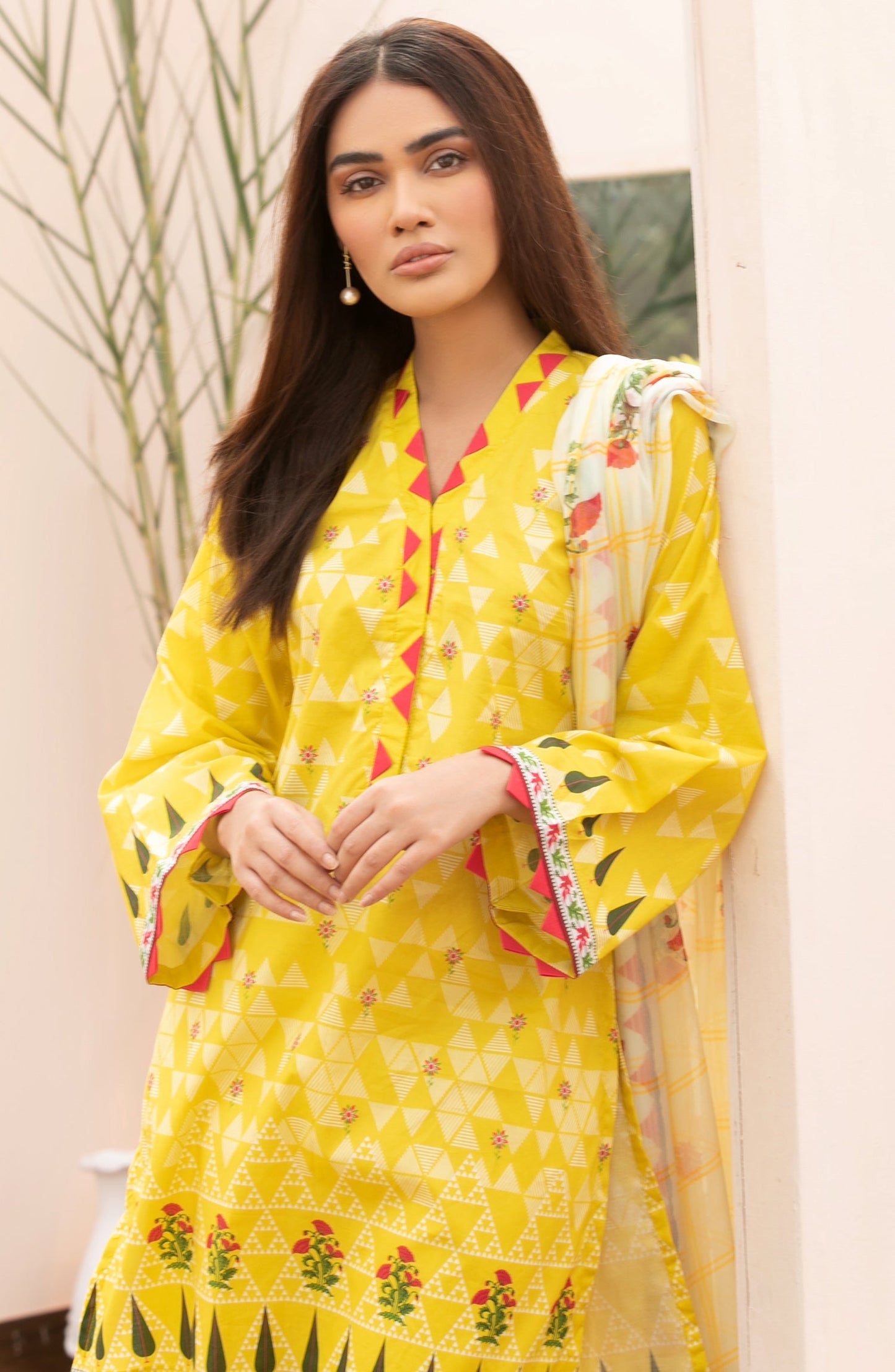 Orient - Unstitched 2 Piece Printed Lawn Shirt Chiffon Dupatta