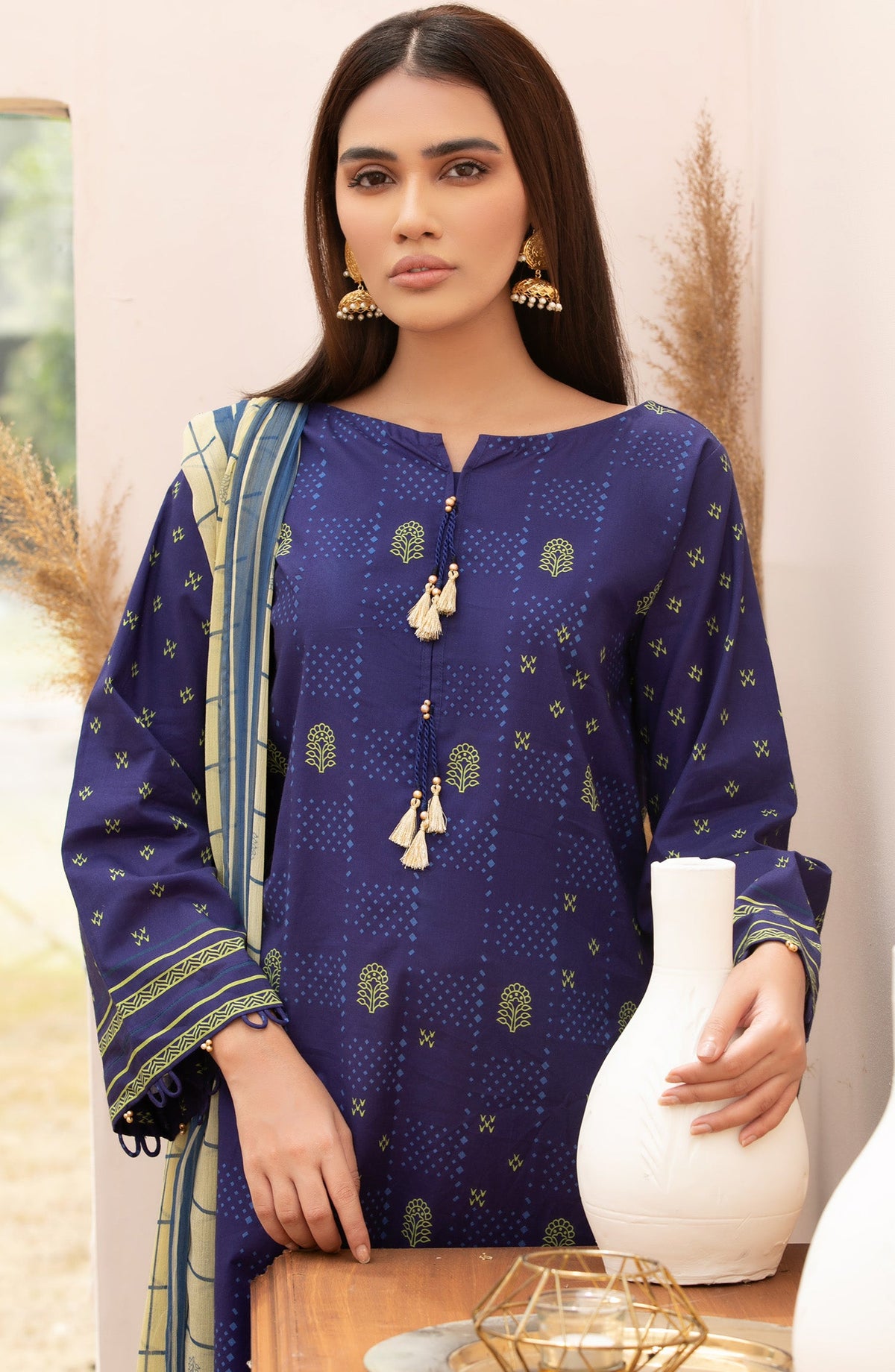 Orient - Unstitched 2 Piece Printed Lawn Shirt Chiffon Dupatta