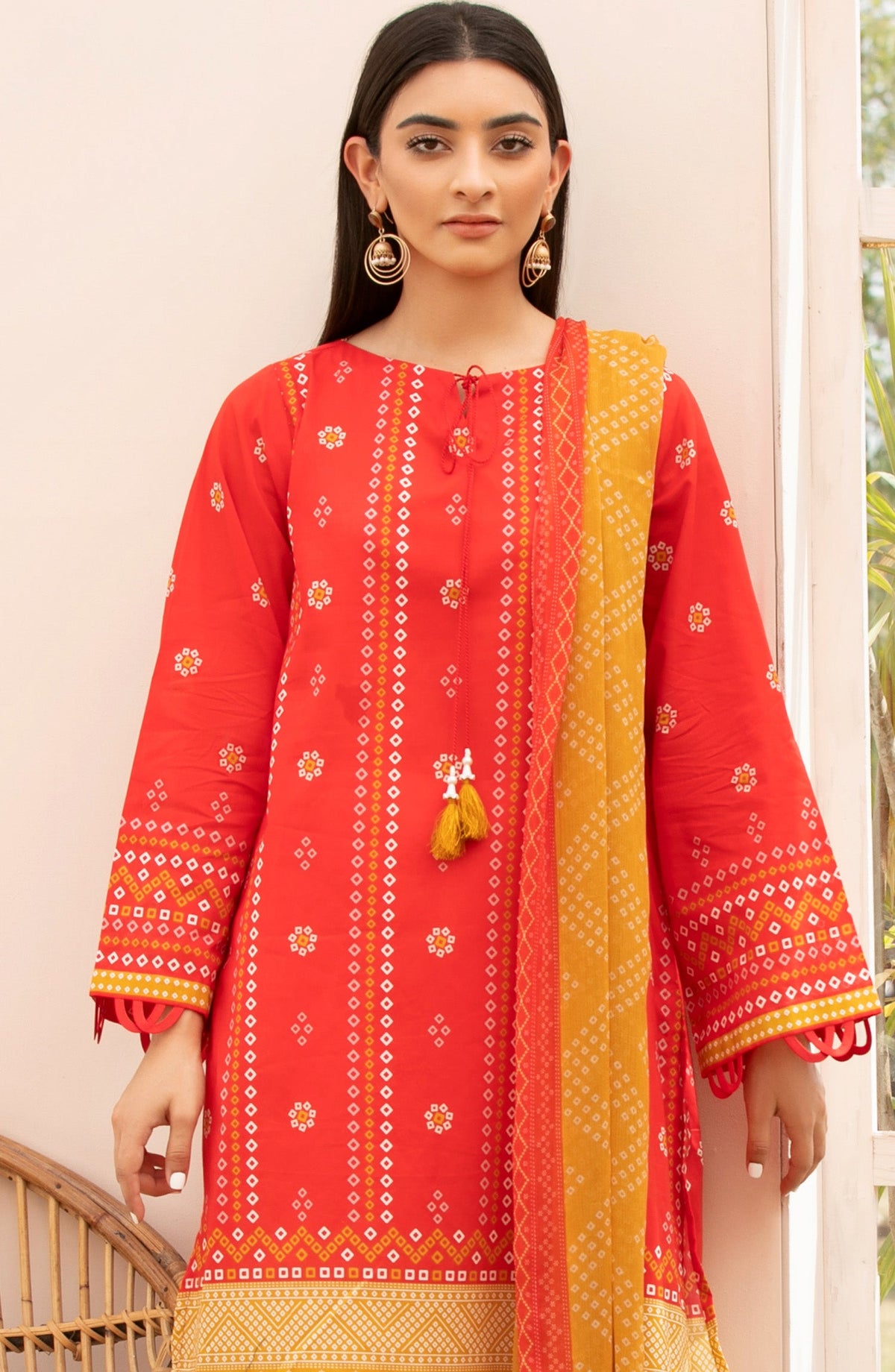 Orient - Unstitched 2 Piece Printed Lawn Shirt Chiffon Dupatta