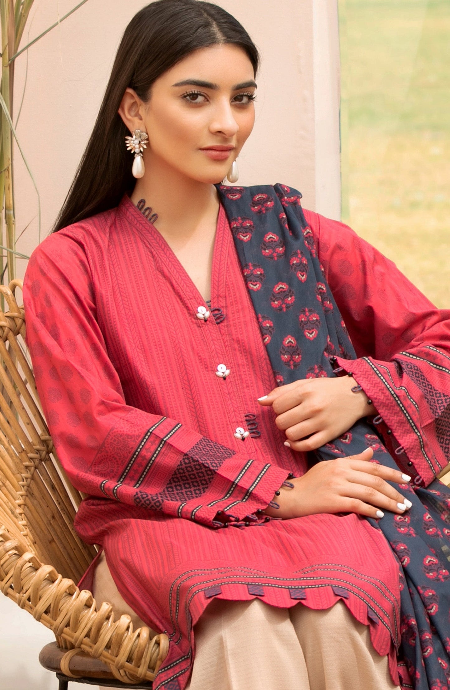 Orient - Unstitched 2 Piece Printed Lawn Shirt Dupatta