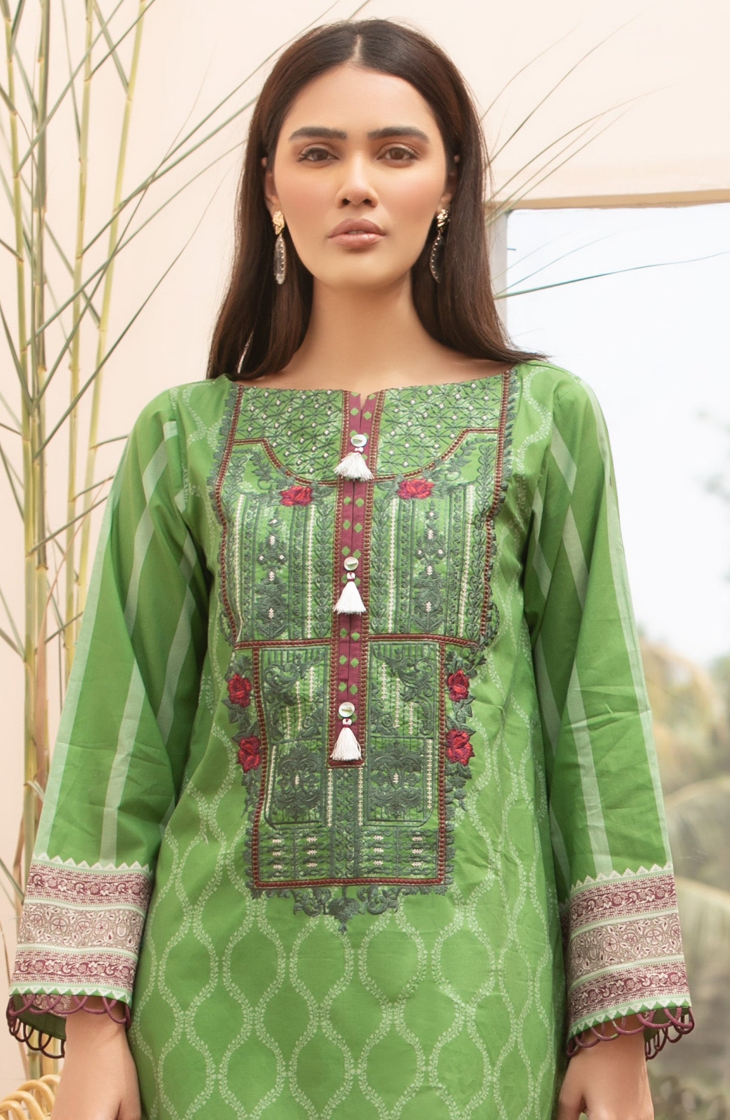 Orient - Unstitched 2 Piece Embroidered Lawn Shirt Dupatta