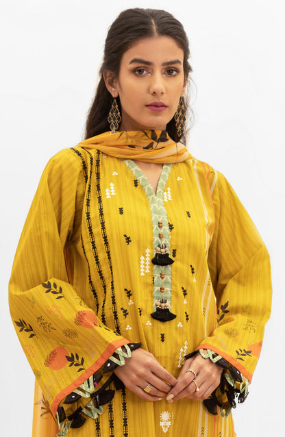 Orient - Unstitched 2 Piece Embroidered Lawn Shirt and Chiffon Dupatta