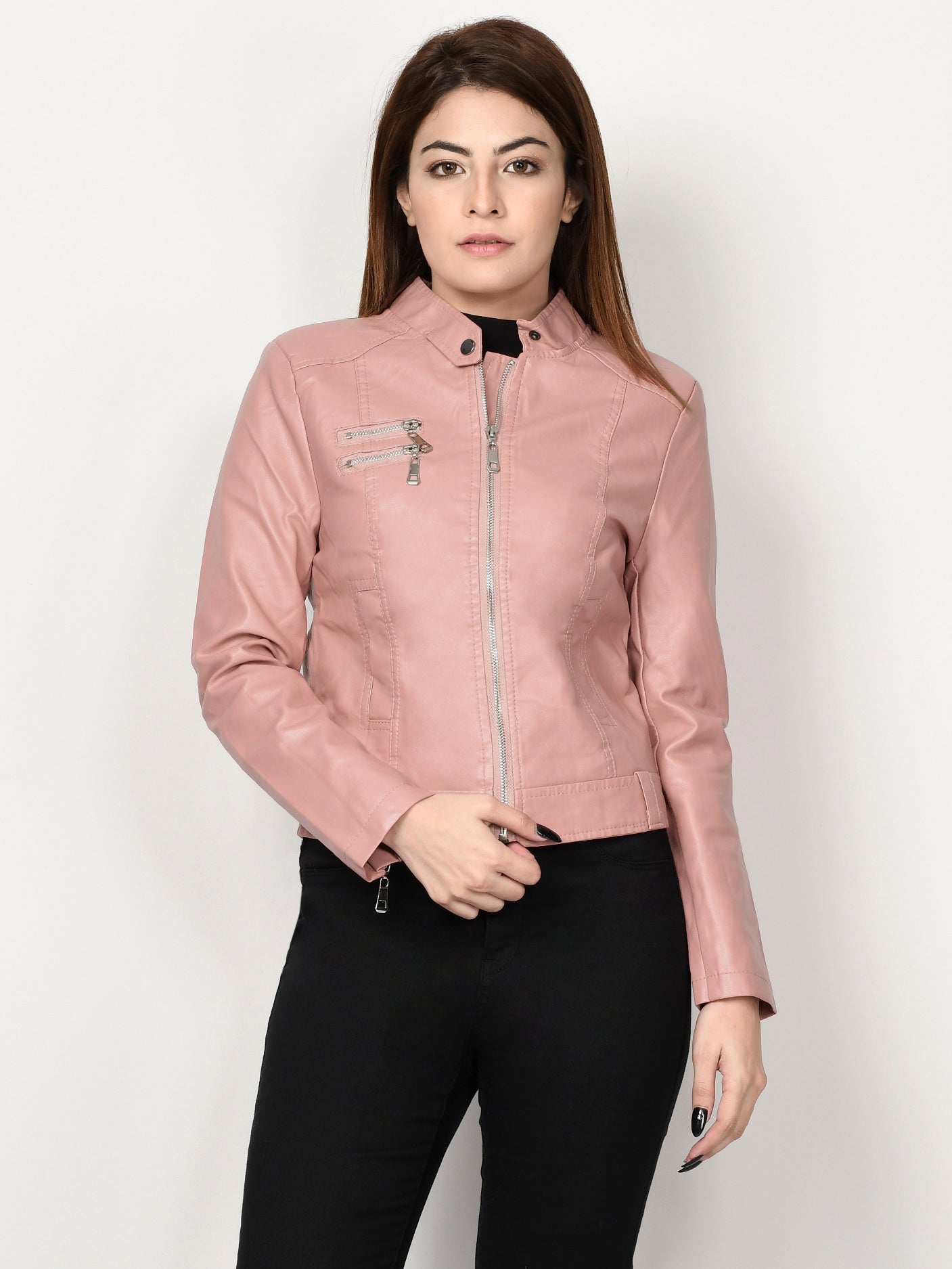 Limelight - Leather Jacket - Baby Pink