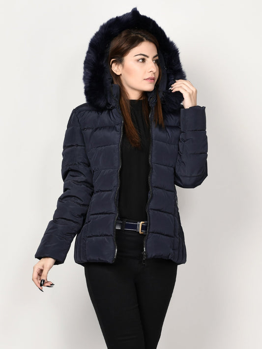 Limelight - Faux Fur Puffer Jacket - Blue