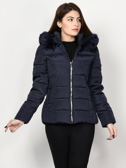 Limelight - Faux Fur Puffer Jacket - Blue