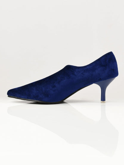 Limelight - Pointed Velvet Heels - Blue