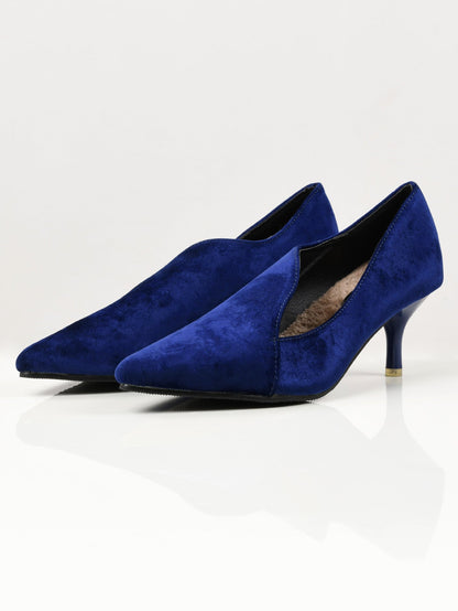 Limelight - Pointed Velvet Heels - Blue