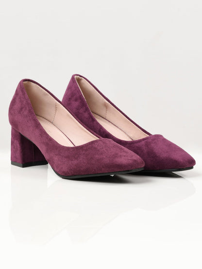 Limelight - Suede Block Heels - Purple