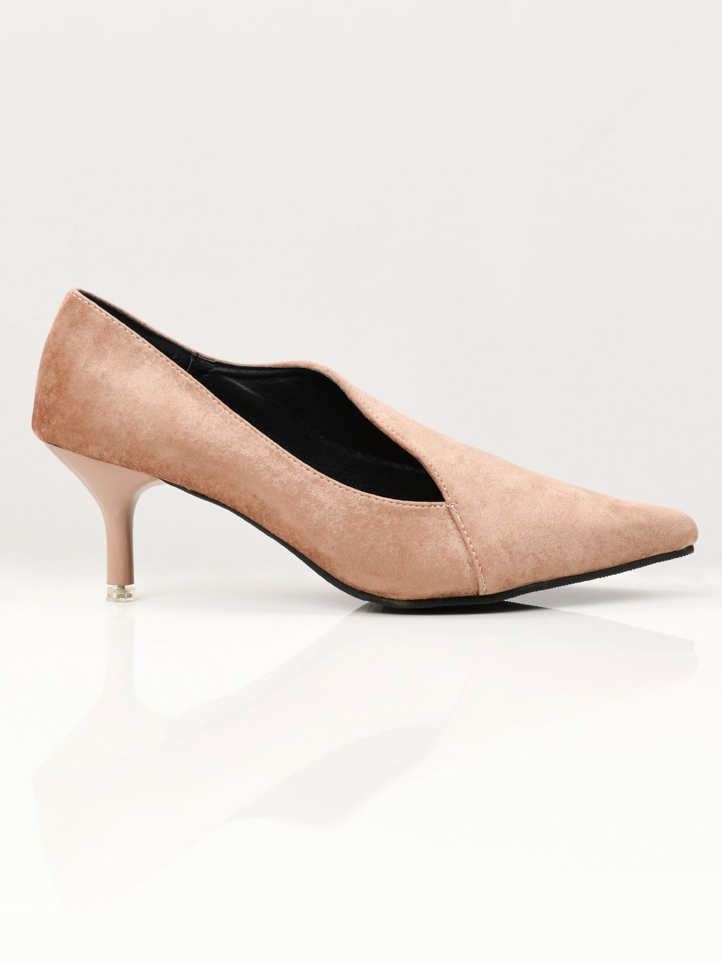 Limelight - Pointed Velvet Heels - Light Brown