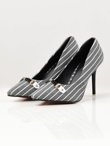 Limelight - Striped Heels - Grey