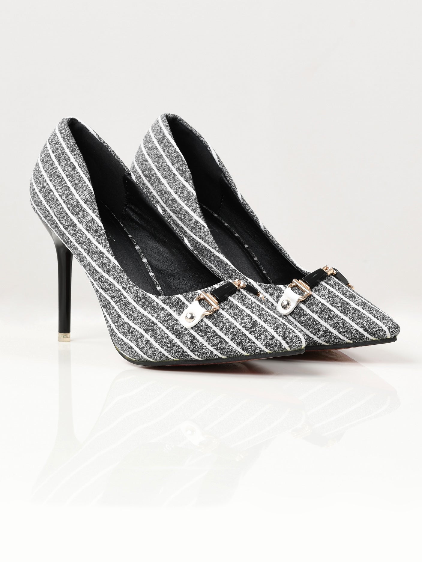 Limelight - Striped Heels - Grey