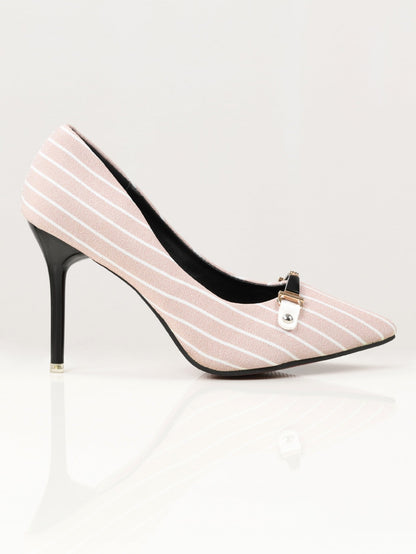 Limelight - Striped Heels - Baby Pink