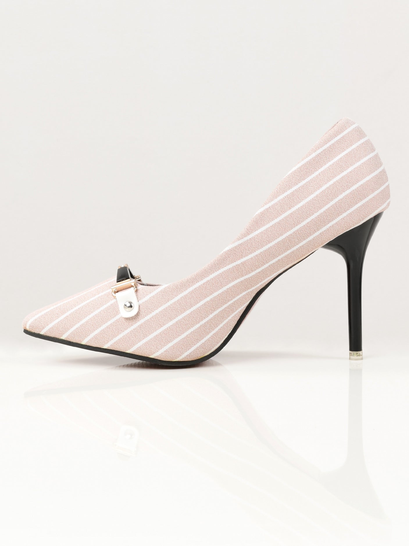 Limelight - Striped Heels - Baby Pink