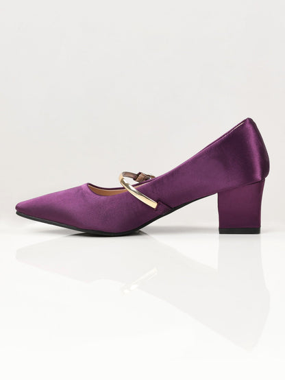 Limelight - Shiny Block Heels - Purple