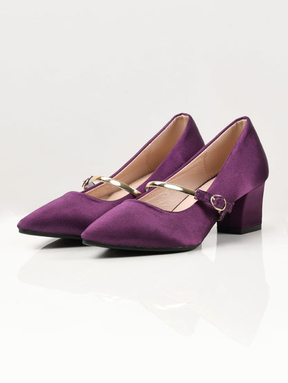 Limelight - Shiny Block Heels - Purple