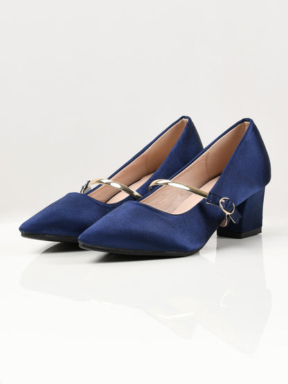 Limelight - Shiny Block Heels - Blue