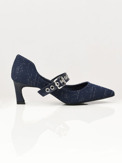 Limelight - Pointed Shimmer Heels - Blue