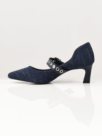 Limelight - Pointed Shimmer Heels - Blue