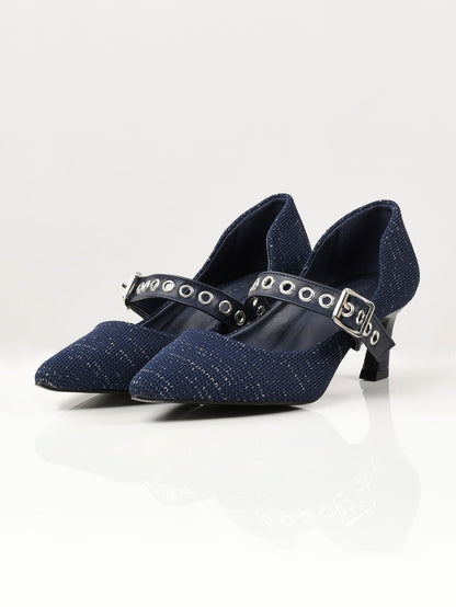 Limelight - Pointed Shimmer Heels - Blue