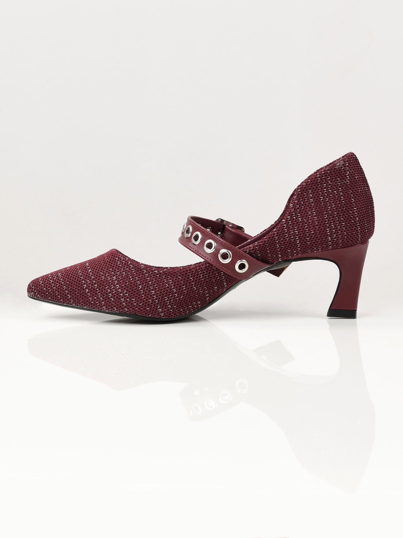 Limelight - Pointed Shimmer Heels - Maroon