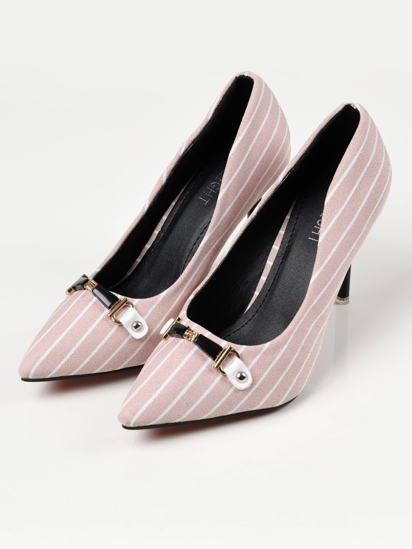 Limelight - Striped Heels - Baby Pink