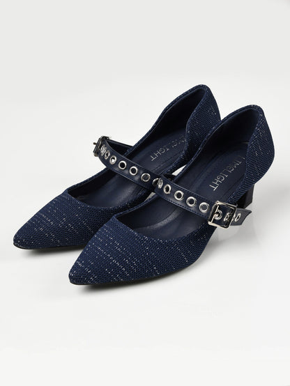 Limelight - Pointed Shimmer Heels - Blue